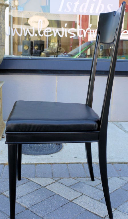 Italian Four Black Lacquered Chairs by Paolo Buffa For Sale
