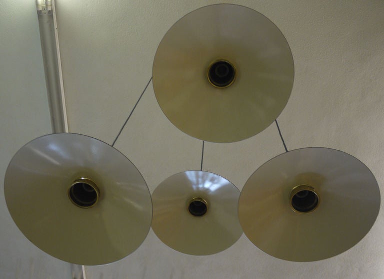 Mid-Century Modern Italian 4 Light Pendant Light Fixture