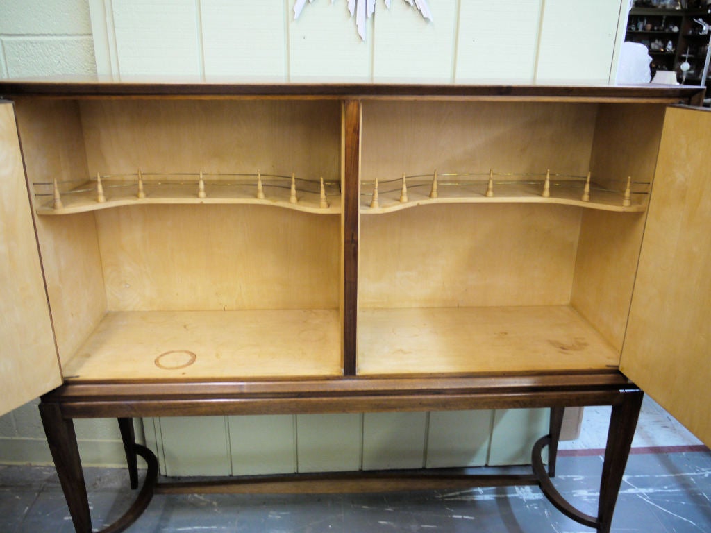 Walnut Italian 1940s Bar Cabinet