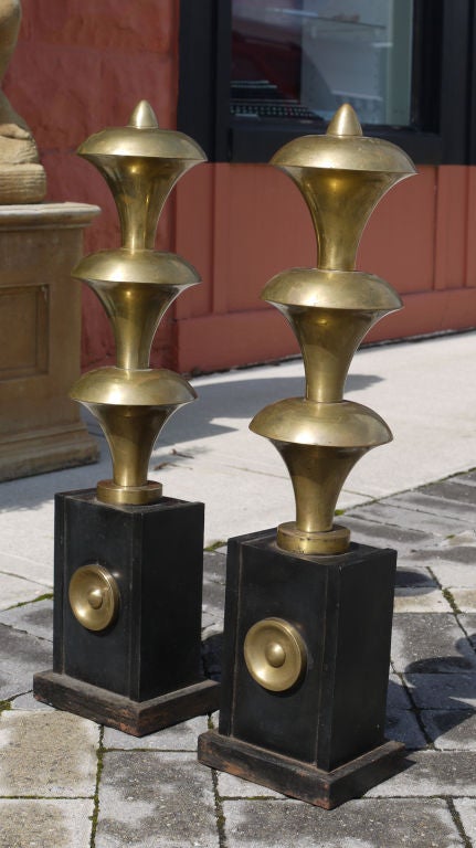 Unknown Massive Pair of Art Deco Andirons