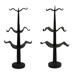 Vintage Pair of Wrought Iron Pricket Candlesticks