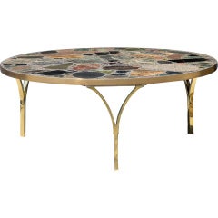 Architectural Italian Coffee Table with Terazzo Top