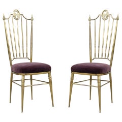 Vintage Italian Brass Chaivari Chairs