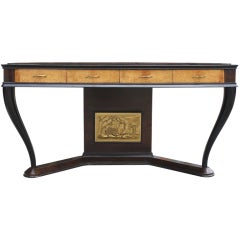 Rosewood and Amboyna Burl Console Attributed to Borsani