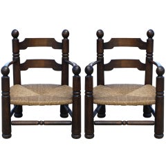 Pair of Sculptural French Chairs