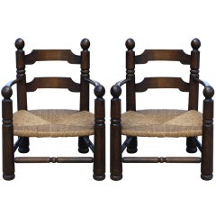 Pair of Sculptural French Chairs