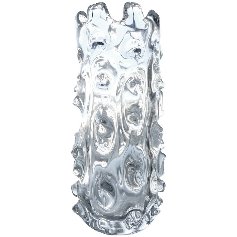 Clear Murano Vase attributed to Barovier