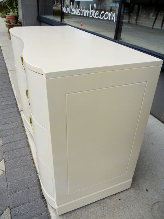 Mid-20th Century Pair of Grosfeld House Dressers in Ivory Lacquer