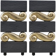 A Pair of Moderne Andirons by Bennett 1