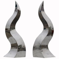 Large Pair of Andirons by Curtis Norton 6