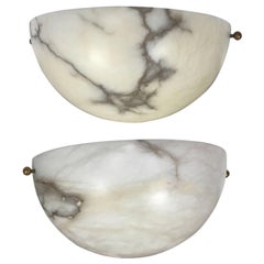 Pair of Art Deco Style Alabaster Wall Sconces by Lightolier