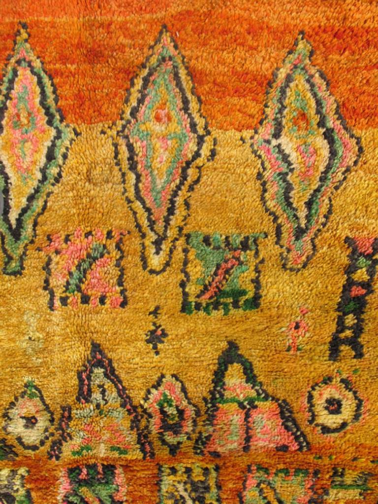 Late 20th Century Vivid Moroccan Rug