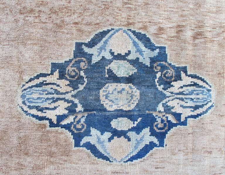 Turkish Oushak Rug with Navy Blue Color For Sale at 1stdibs