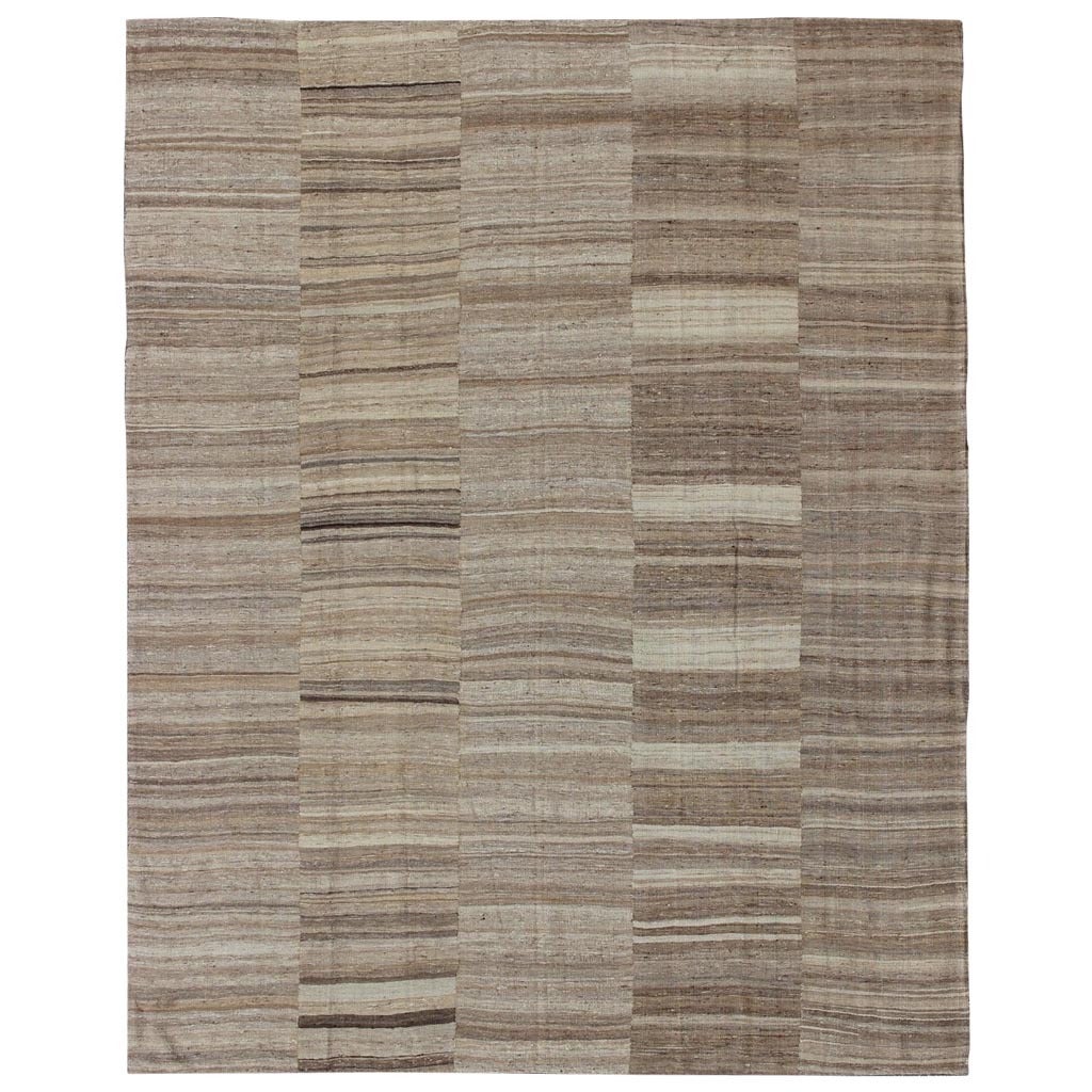 Large Vintage multi paneled Kilim from Turkey in Neutral Colors 