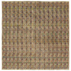 Mid-Century Modern Turkish Square Rug 10
