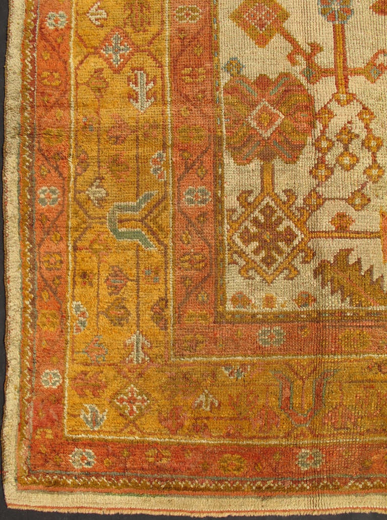 Antique Turkish Oushak Rug at 1stdibs