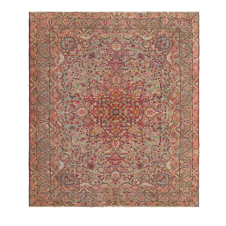Antique Persian Manchester Kashan Rug with Forest Garden Design For