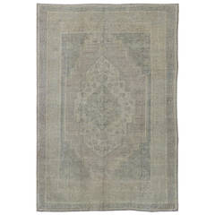 Turkish Oushak Rug with Neutral Colors 8