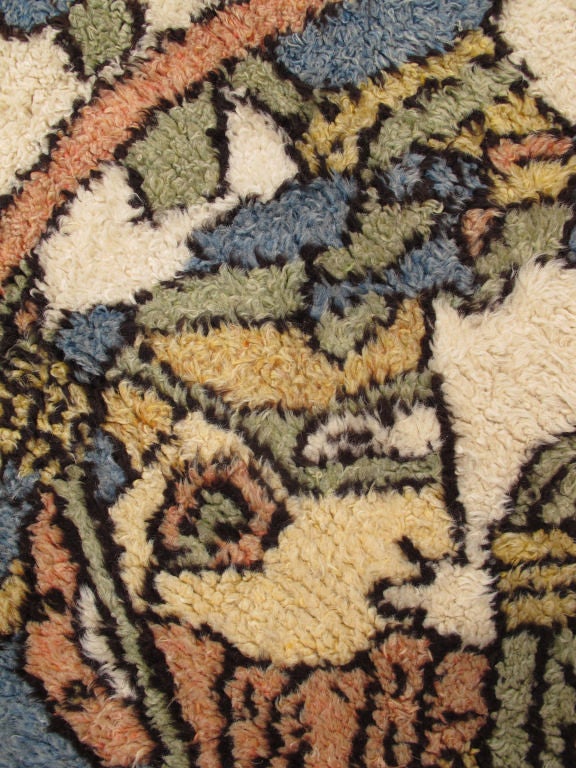 Großer runder Stammeskunst-Vintage-Teppich, wahrscheinlich aus Südamerika oder Skandinavien im Zustand „Gut“ im Angebot in Atlanta, GA