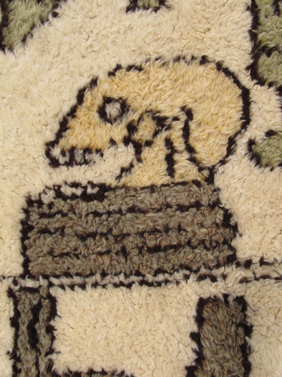 Großer runder Stammeskunst-Vintage-Teppich, wahrscheinlich aus Südamerika oder Skandinavien im Angebot 1
