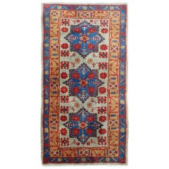 Vintage Small Rug with Star Kazak Design