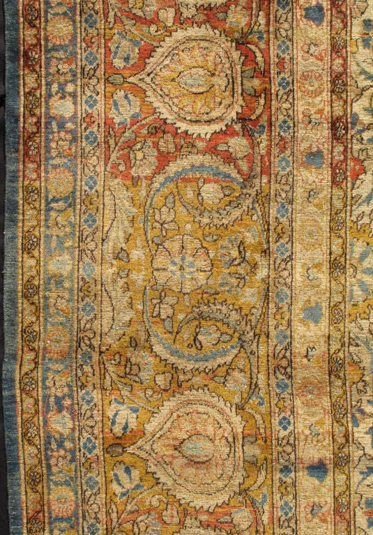 20th Century Large Antique Persian Kashan Rug