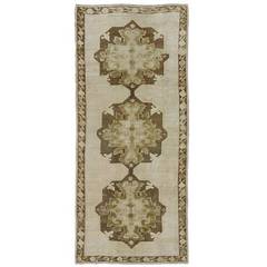Green Turkish Oushak Runner 12