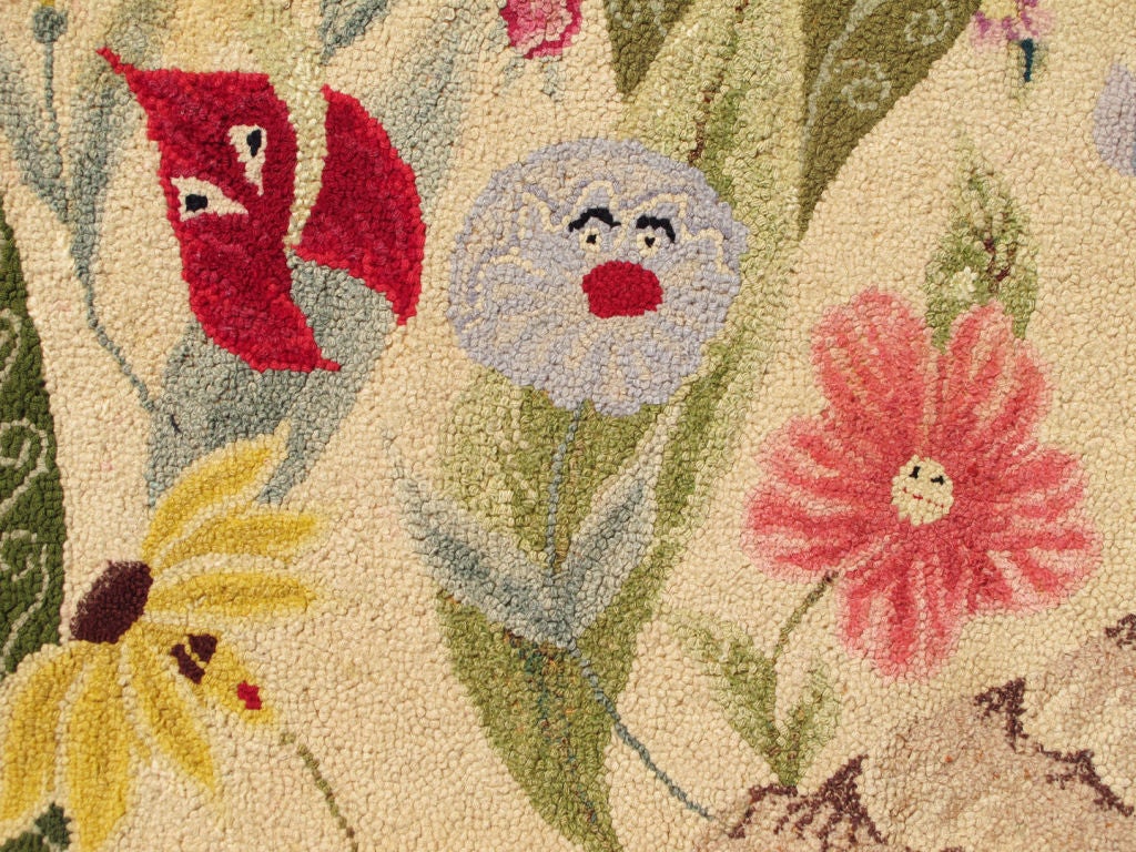 Vintage American Hook Rug at 1stdibs