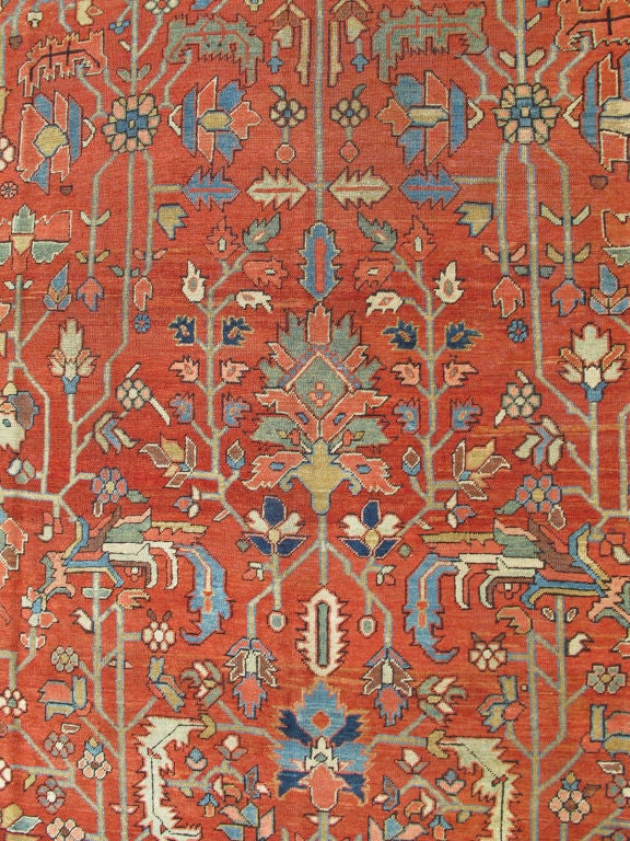 Antique Persian All-Over Serapi Rug