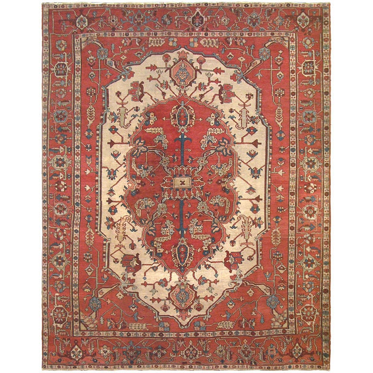 Antique Persian Serapi Rug