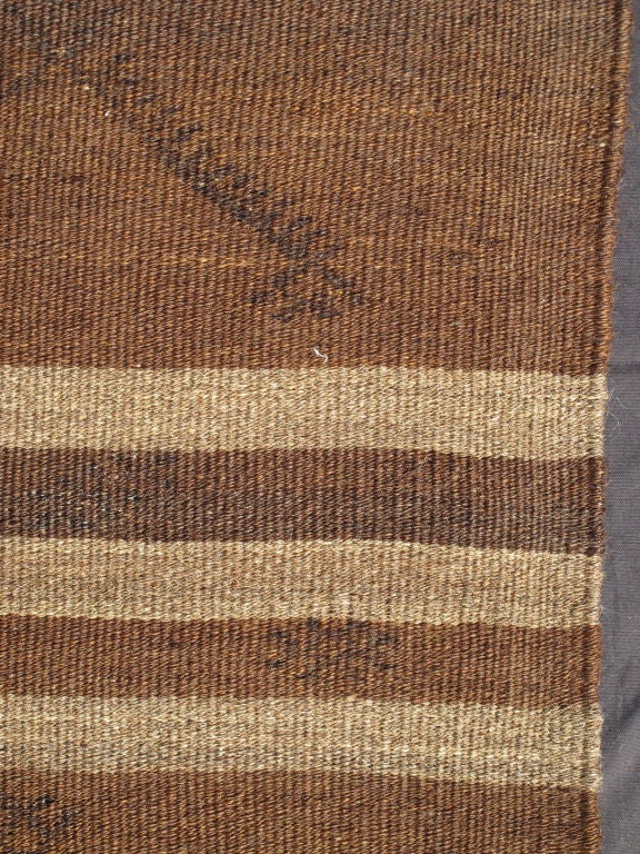 Vintage Turkish Kilim Carpet with Taupe Stripes and Brown Zig-Zag Pattern In Excellent Condition In Atlanta, GA