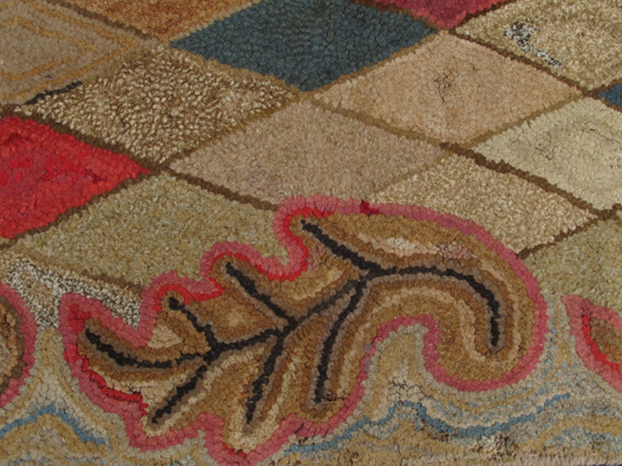 Antique American Hooked Rug For Sale at 1stdibs
