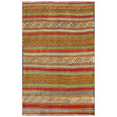 Fine Weave Turkish Kilim with Embroidery 7