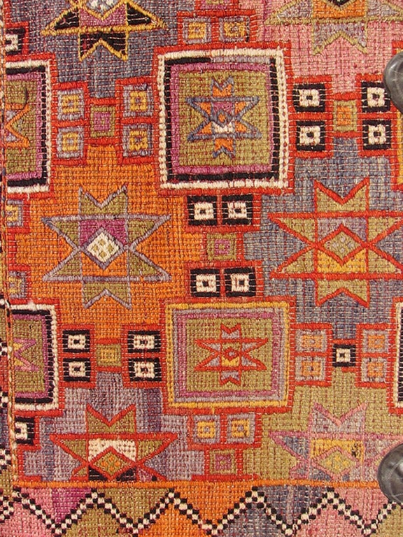Colorful Embroidered Jajeem FlatWeave Rug For Sale at 1stdibs