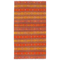Vintage Kilim with Orange Stripe 7
