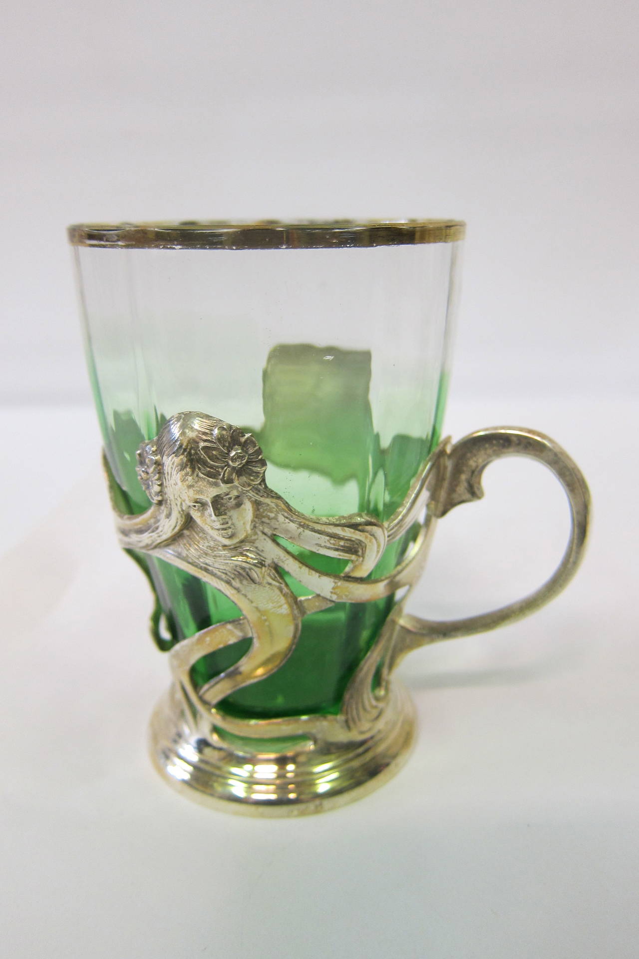 Set of Six Vintage, 19th Century Art Nouveau Glasses