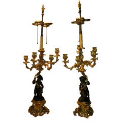 Pair of late nineteenth century candelabras