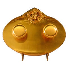 Art Nouveau Master Inkwell, Dore' Bronze