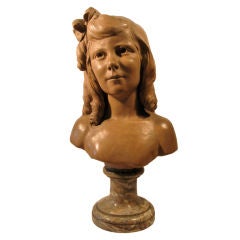 Used Bust Of A Young Girl, Artist Signed