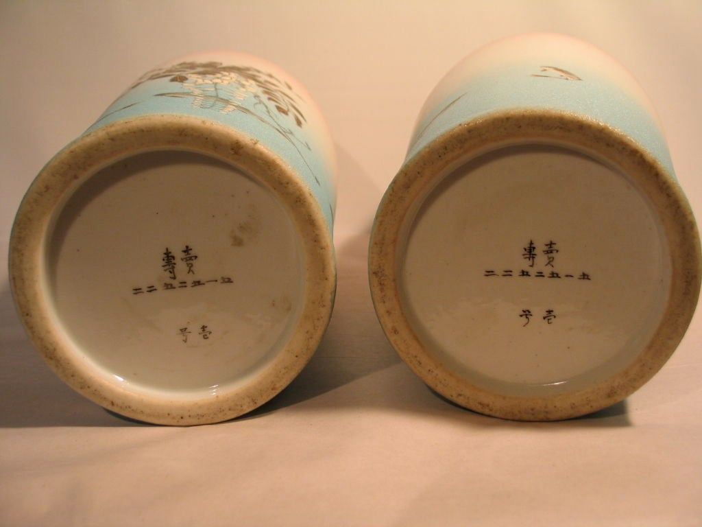 Pair Of Satsuma Vases, signed For Sale 3