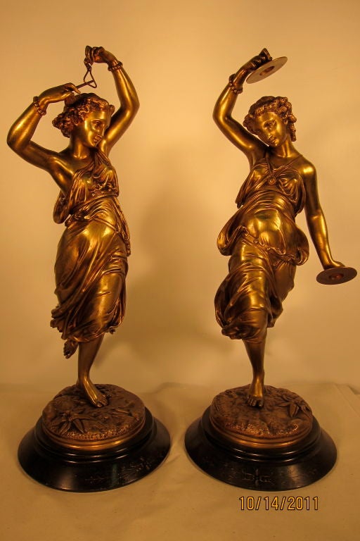 Pair Of Classical Bronze Dancers