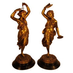 Pair Of Classical Bronze Dancers