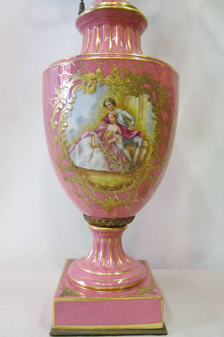 Pair of 20th century (1930's) Sevres table lamps