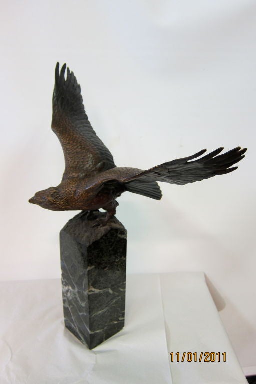 Marble Vienna Bronze Eagle By Bergman