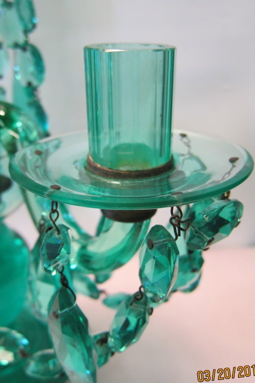 Green Crystal Candelabras