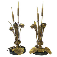 Antique Art Nouveau Botanical Lamps