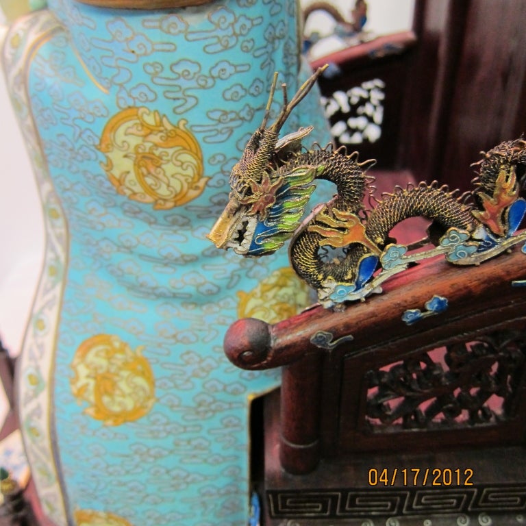 Fabulous Pair of Chinese Cloisonne' Figures 1