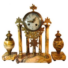 Antique 19th Century French EmpireMantle Clock Set