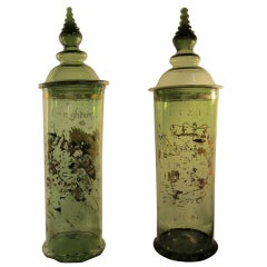 Antique 17th Century glass "Apothecary" containers