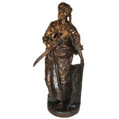 A signed Bronze "Moor" sculpture